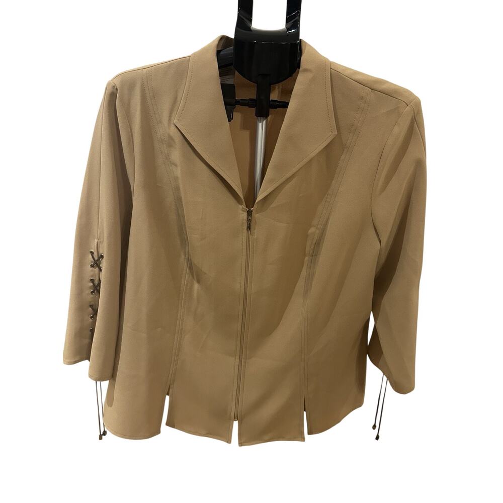 Kathy Che Brown Zip Up Jacket Women's size 16